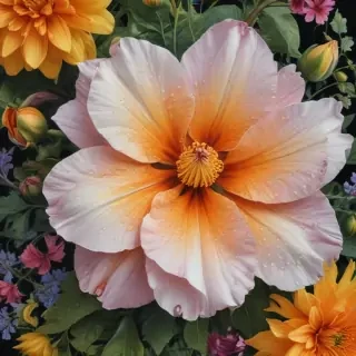 flower drawing with color