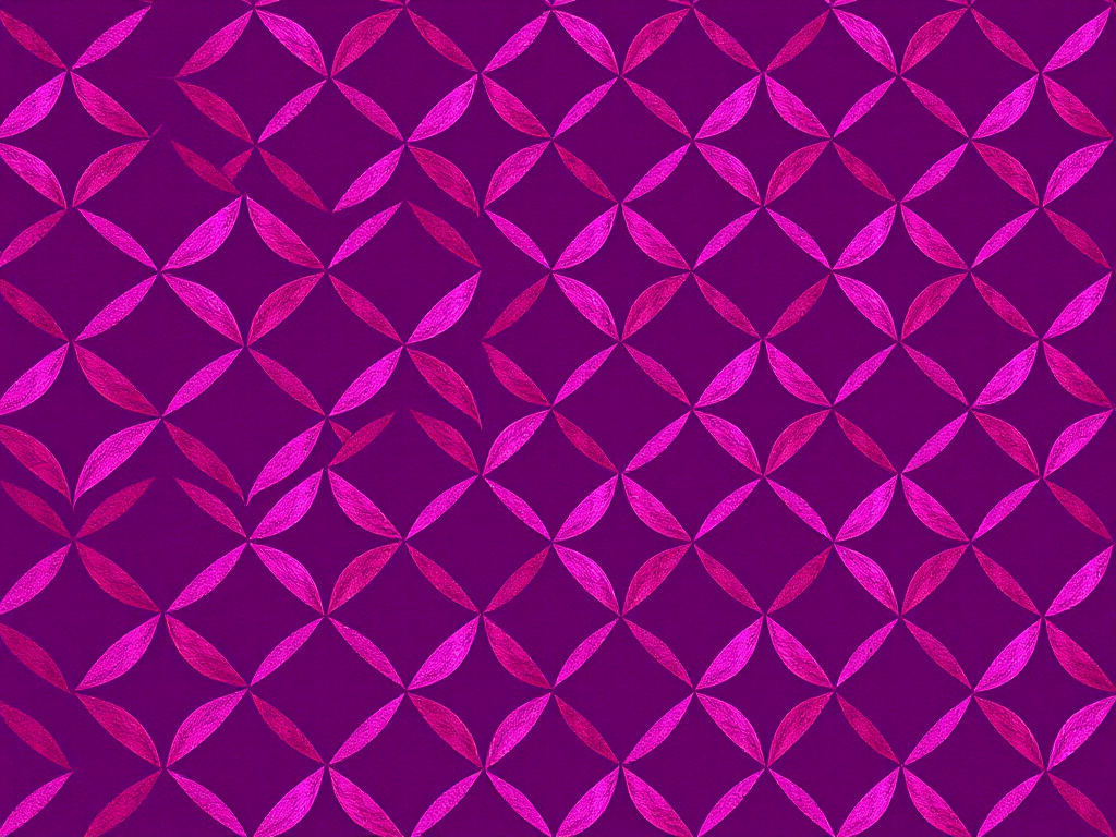 Create a high-resolution digital pattern of interlocking diamond shapes in metallic pink on a deep purple background, using a DSLR camera with a 50mm lens, f/1.8 aperture, ISO 200, and a macro setting for sharp detail.