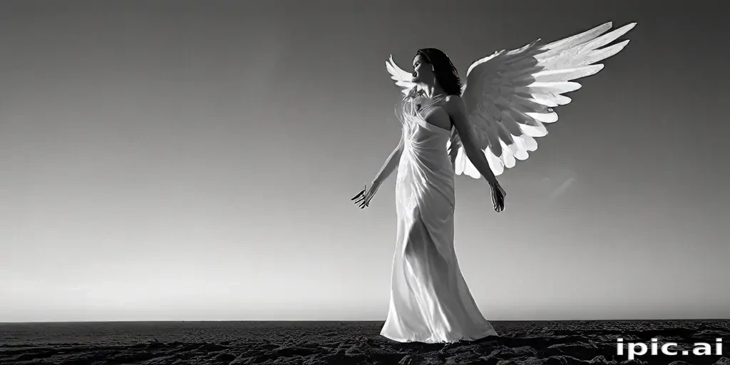 black and white angel