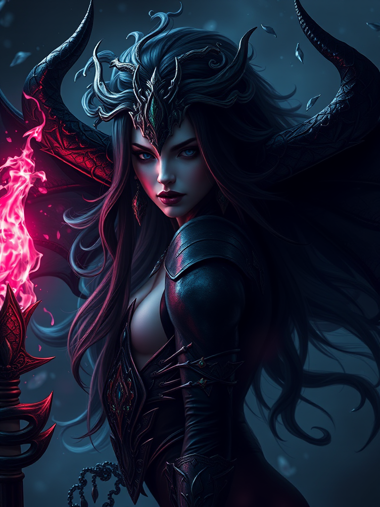 female dreamlike villain, dark aspect