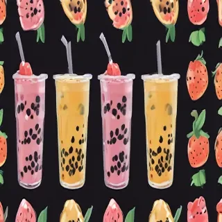 aesthetic boba tea background