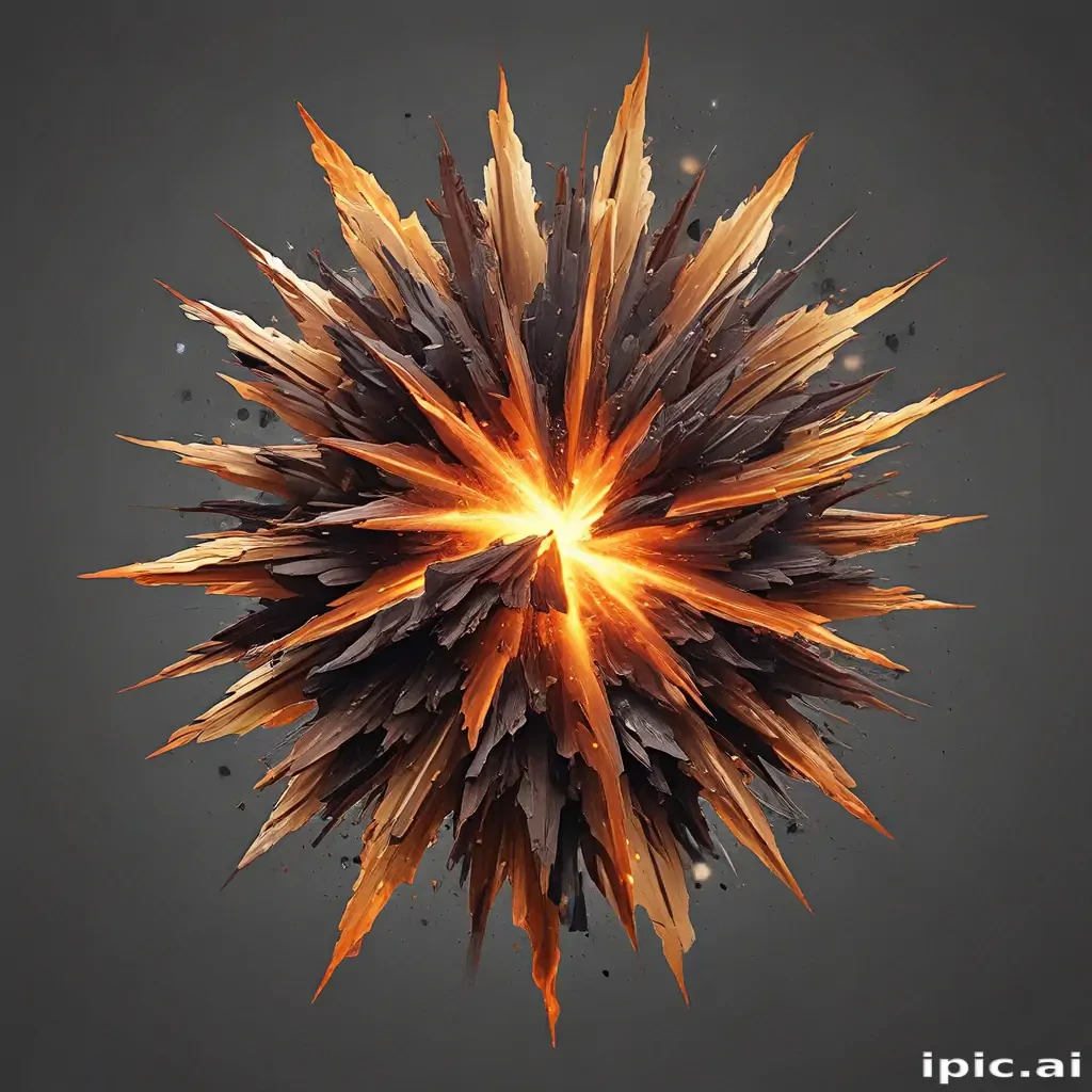 Explosive Burst of Color and Texture Radiating from a Central Point