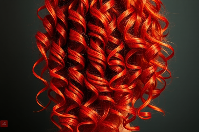 Fiery red curls cascading down to the waist, the Crimson Coil style showcases voluminous ringlets and vibrant hues, perfect for those seeking a dramatic and passionate look