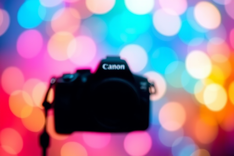 Create a vibrant abstract background with soft bokeh effects, using a DSLR camera with a 50mm lens, aperture f/1.8, ISO 100, and a shallow depth of field to enhance image quality and create a dreamy atmosphere.