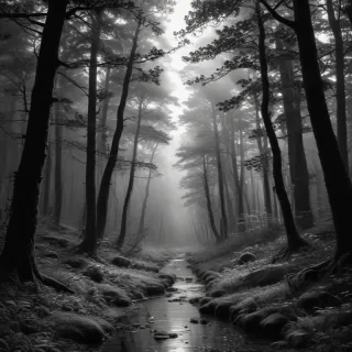 forest clipart black and white