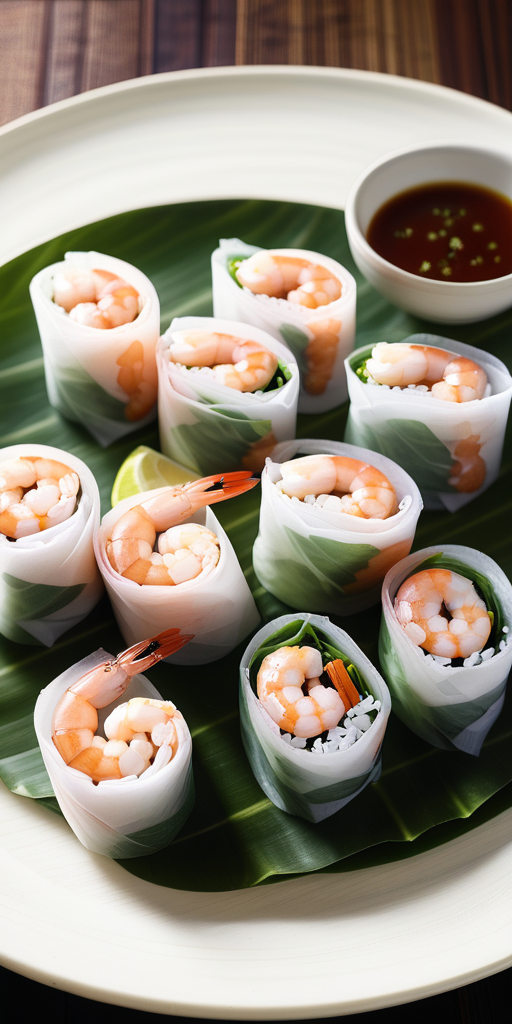 shrimp rolls in rice paper