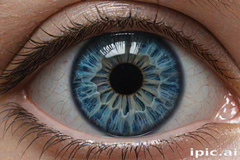 Close-Up of a Stunningly Detailed Blue Eye with Intricate Patterns