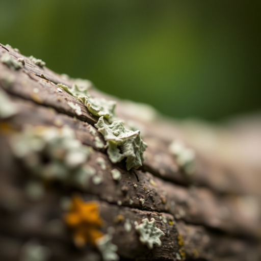 close-up macro shot of lichen texture on wood, shallow depth of field, aperture f/2.8, ISO 100, 50mm lens, natural lighting, focus on intricate details and patterns, Canon DSLR
