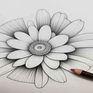 flower drawing images with colour