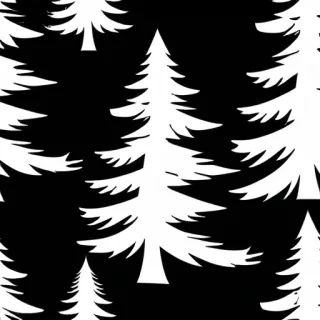 pine tree clipart black and white