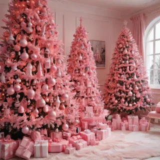 pink christmas aesthetic wallpaper