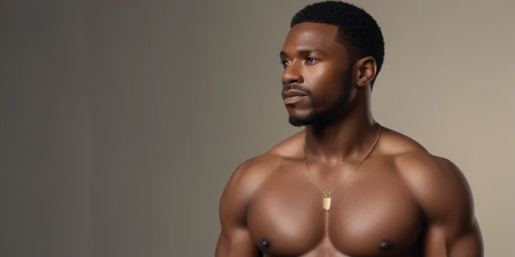 black shirtless man