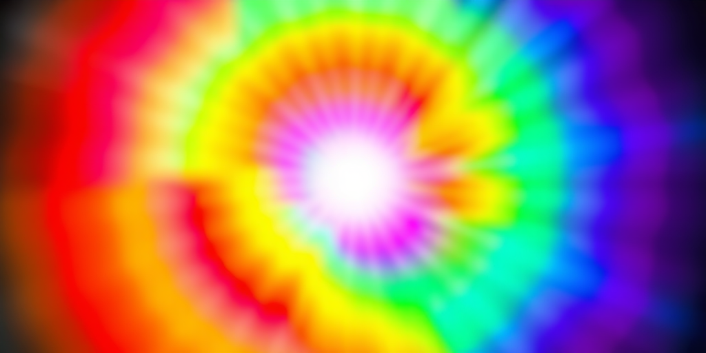 Create a vibrant, circular rainbow gradient emanating from a bright center, captured from a top-down perspective with a shallow depth of field using a DSLR camera at f/2.8, ISO 100, and a shutter speed of 1/200s.