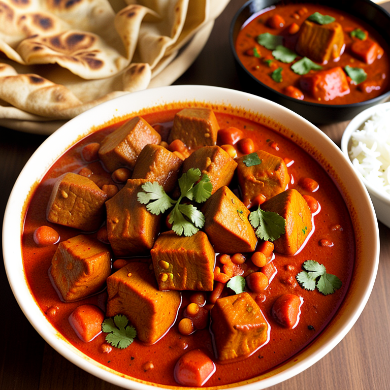 the indian vindaloo is so rich and colorful