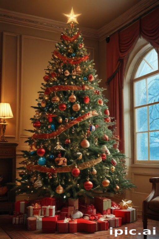 A Beautifully Decorated Christmas Tree Surrounded by Colorful Presents ...