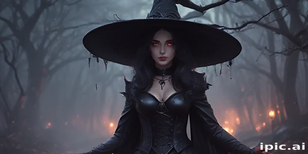 beautiful dark witch fantasy art
