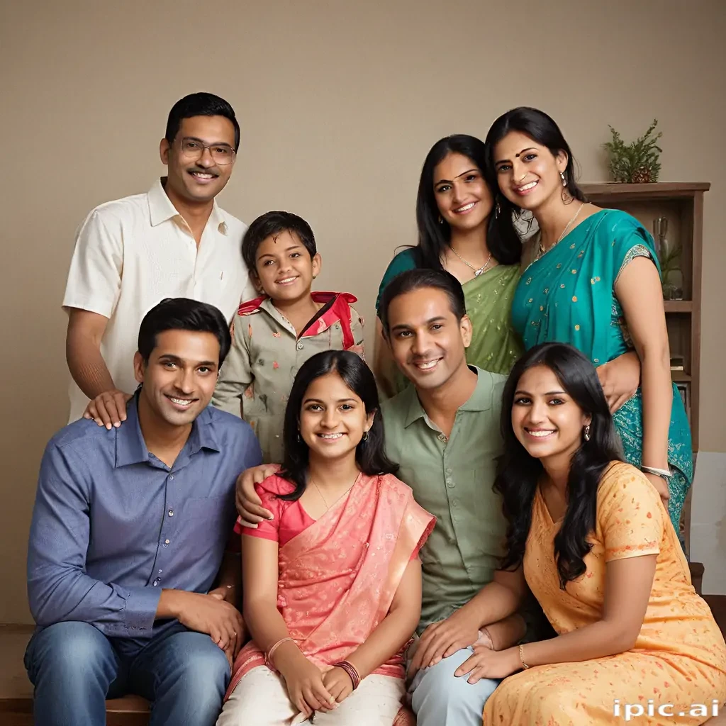 happy indian family