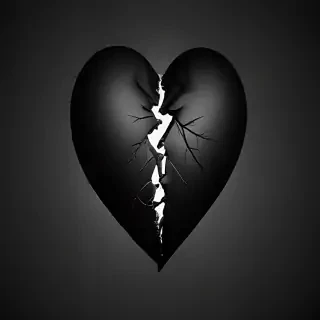 broken heart black