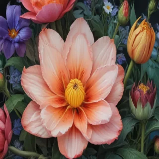 color drawings of flowers