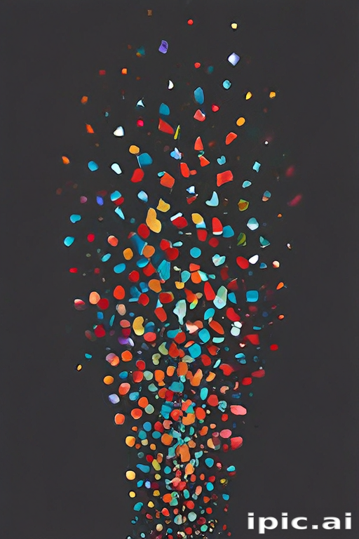 Colorful Confetti Rain Falling Against a Dark Background in Vibrant ...