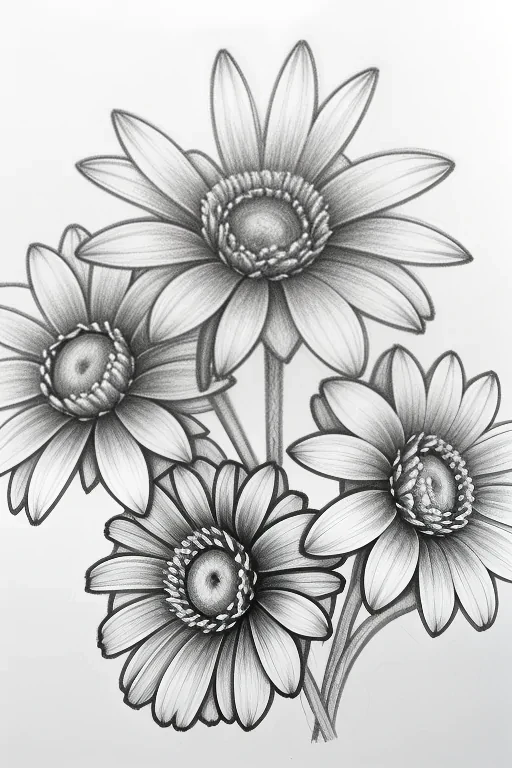 pencil drawings of flowers
