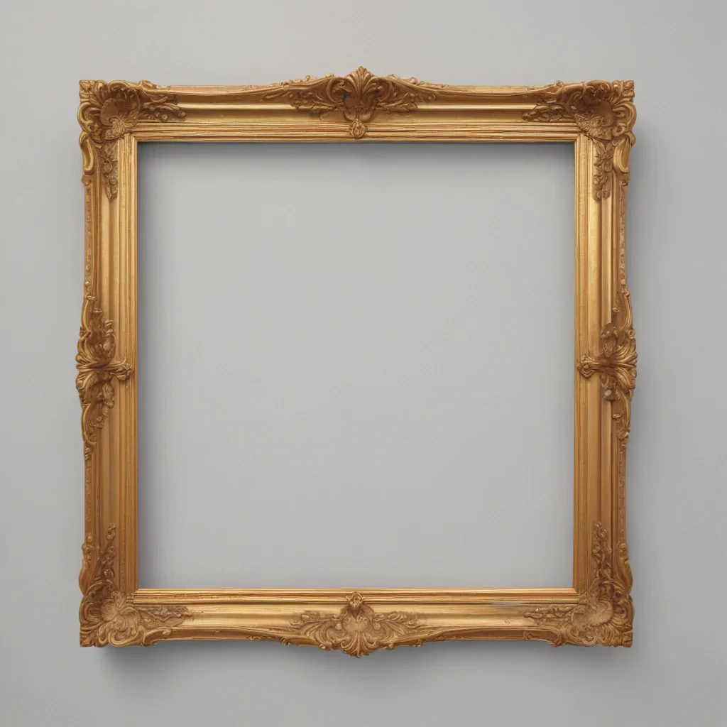 rectangle golden frame png