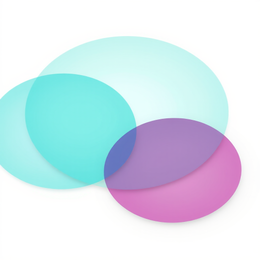 Create a high-resolution vector image of interlocking circles with a connecting shape, shot with a Canon EOS R5 at f/8, ISO 200, 1/125s, from a top-down view, using a clean white background and a minimalistic design style.
