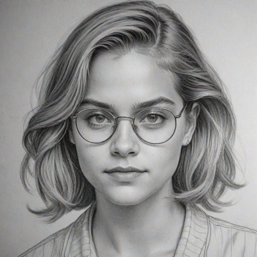 Enchanting Dylan Sprouse, pencil sketch, portrait of Bewitching woman 1934s in glasses, hair style beatnik, outline, clear lines, fine lines, 8k
