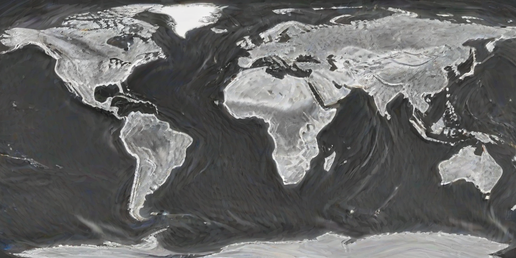 A grayscale image. A 5000 km wide demflux topographical relief map showing the area which consists of continents and ocean basins. The image is in extremely high resolution and crispy. The detail of the image is immense. The overall composition is bold and dynamic, but not cluttered. Various curvy features are the theme of the image and are elegant.