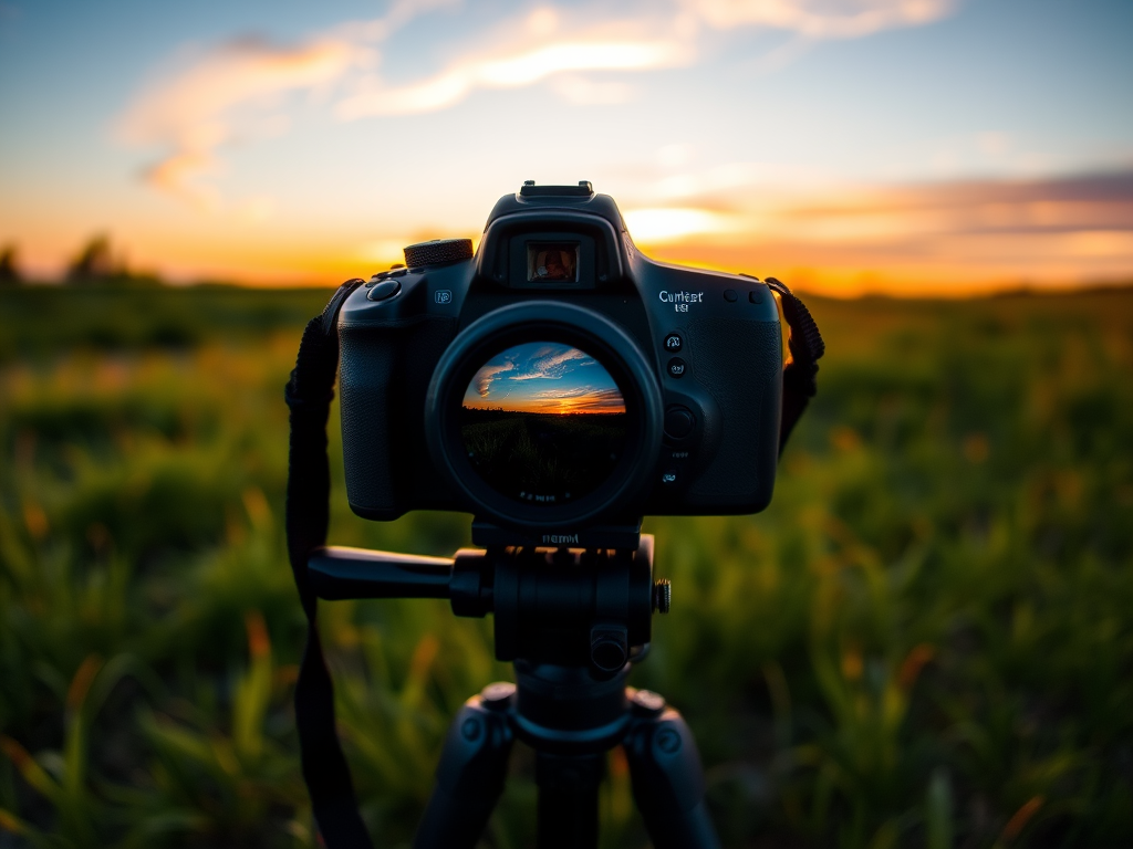 Create a high-resolution nature landscape image during golden hour with vibrant colors, using a DSLR camera, 24mm focal length, f/8 aperture, ISO 100, and a tripod for stability.