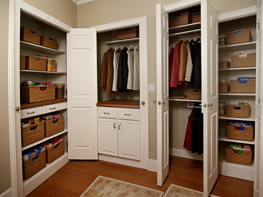 turn coat closet into pantry