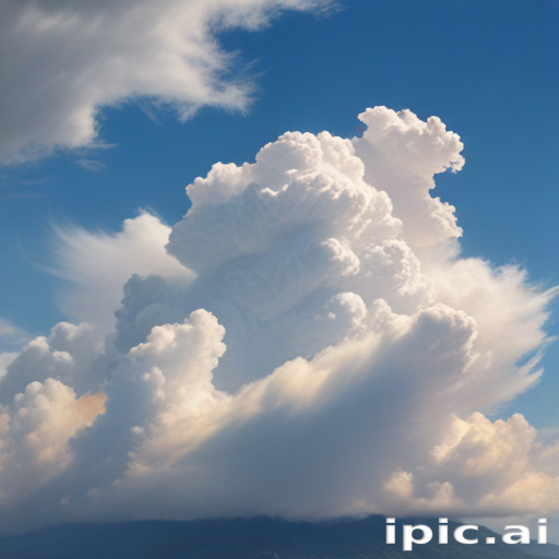 Majestic Cloud Formation in a Clear Blue Sky with Dramatic Texture.