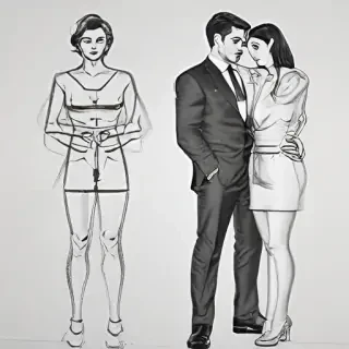 couple drawing poses