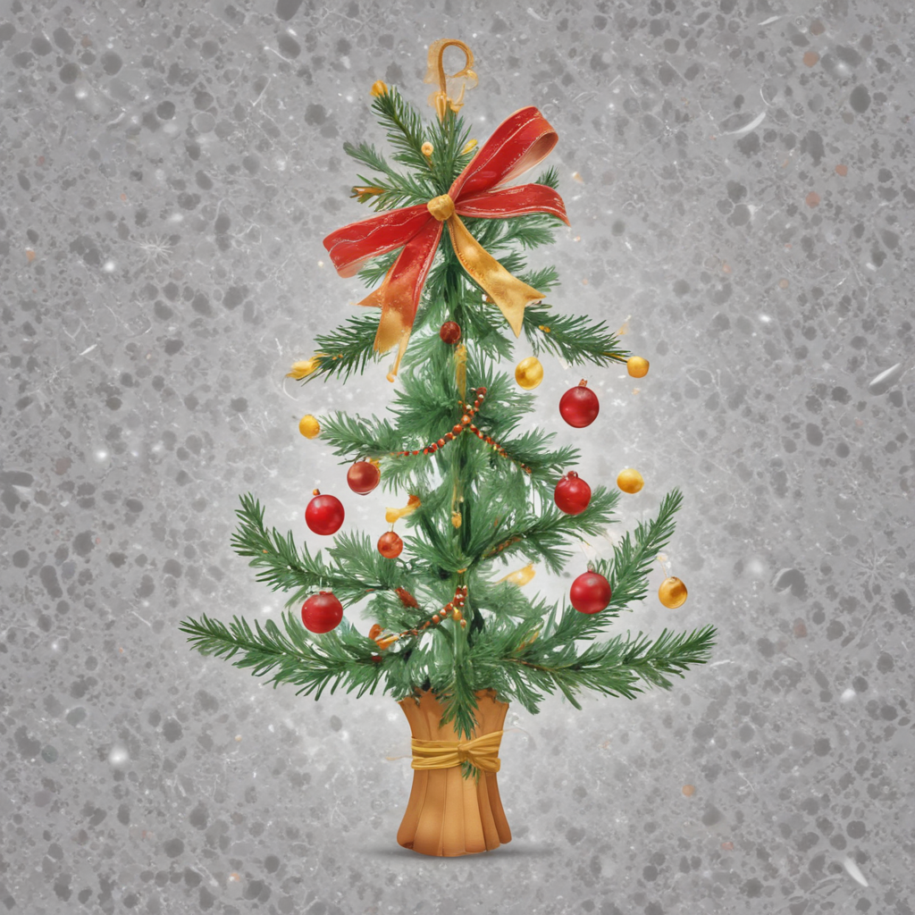 Festively Decorated Christmas Tree with Colorful Ornaments and Ribbons