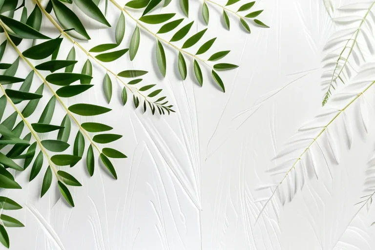white and greenery background