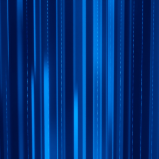 Create a digital abstract image featuring vertical lines and dots in shades of blue, with a smooth gradient background; camera settings: ISO 200, f/8, shutter speed 1/60s; camera view: top-down; camera style: high dynamic range; camera type: digital SLR.