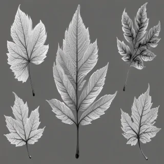 black and white leaf clip art