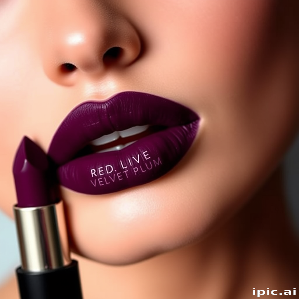 Sultry Velvet Plum presents deep purple lips with a matte texture, exuding sophistication and mystery for elegant soirees and red carpet moments.