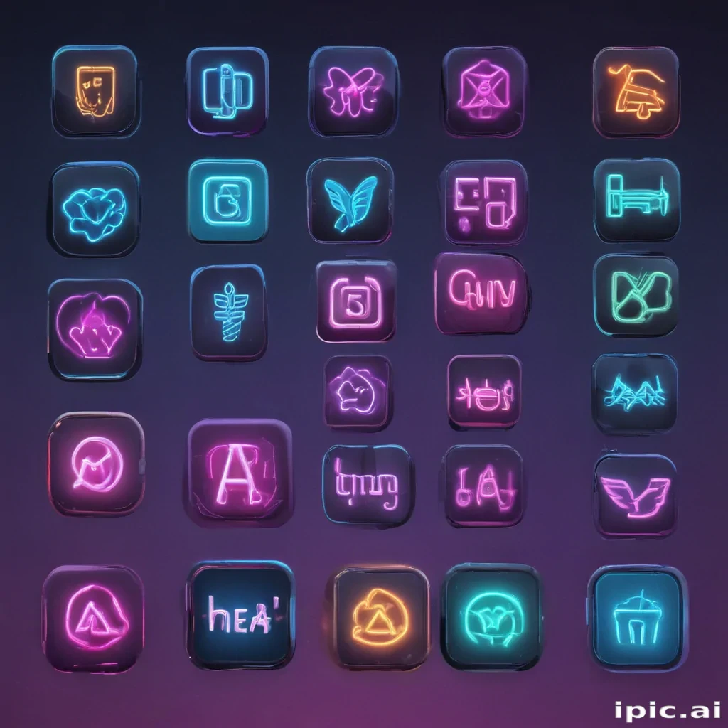 neon app icons