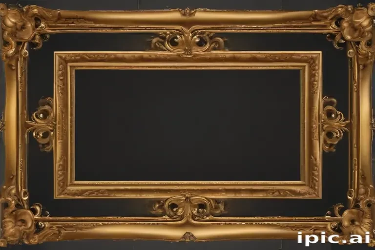 rectangle gold frame png
