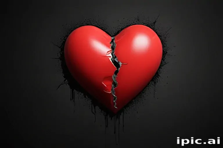 broken heart black background
