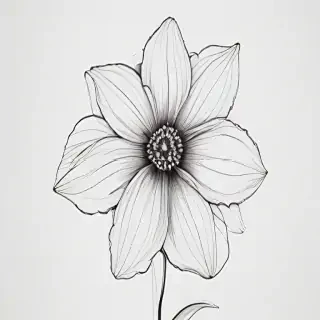 simple flower line art