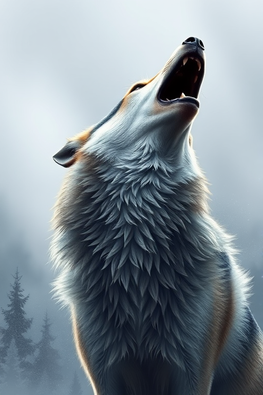 wolf howling png