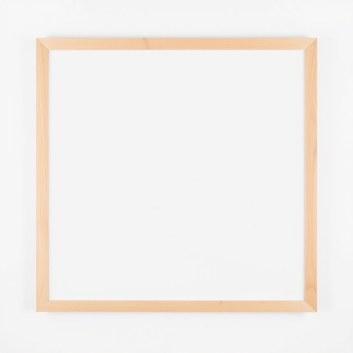 Create a high-resolution image of a blank whiteboard framed in light wood, captured with a DSLR camera, aperture set to f/2.8, shutter speed 1/100 sec, ISO 100, in a bright, evenly lit environment, centered and symmetrical view, top-down perspective.