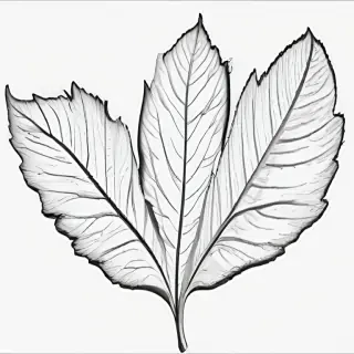 clipart of leaf black and white