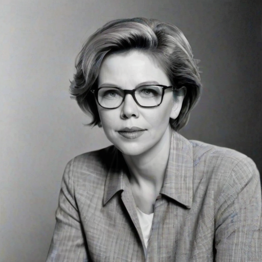 Comely Annette Bening, pencil sketch, portrait of Superb woman 1960s in glasses, hair style beatnik, outline, clear lines, fine lines, 8k