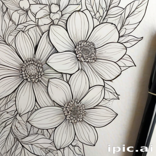 line work flowers