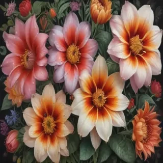 pencil drawn flowers