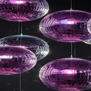 transparent disco balls