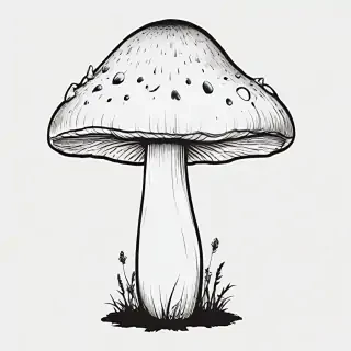 mushroom clipart black and white